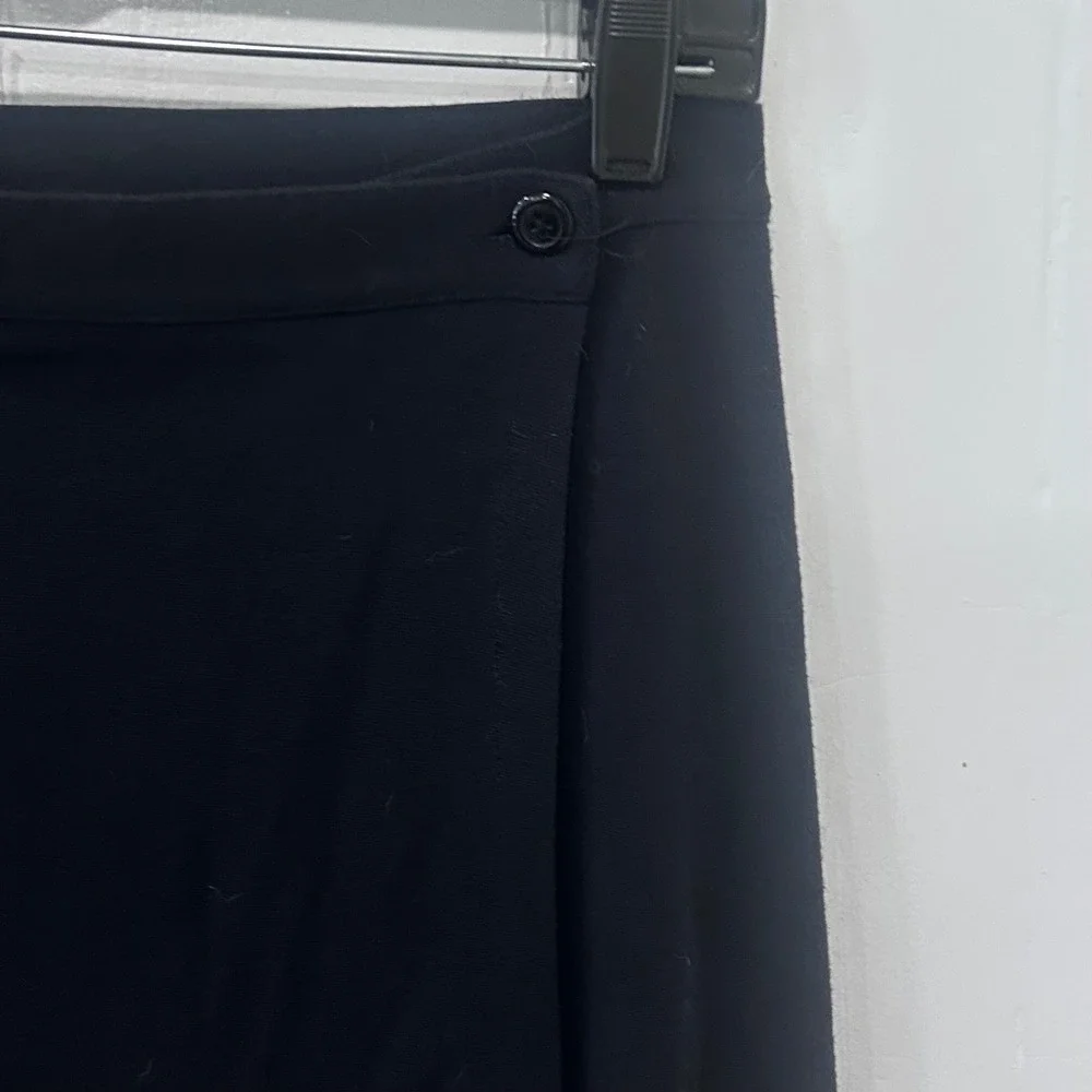 Gap Black Wrap Mini Skirt Rayon Blend A-Line Career Casual Size M